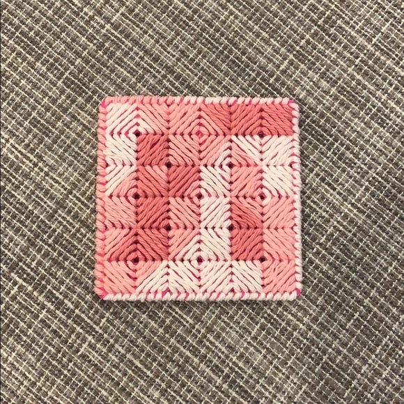 Pink/white square coasters - Picture 2 of 5